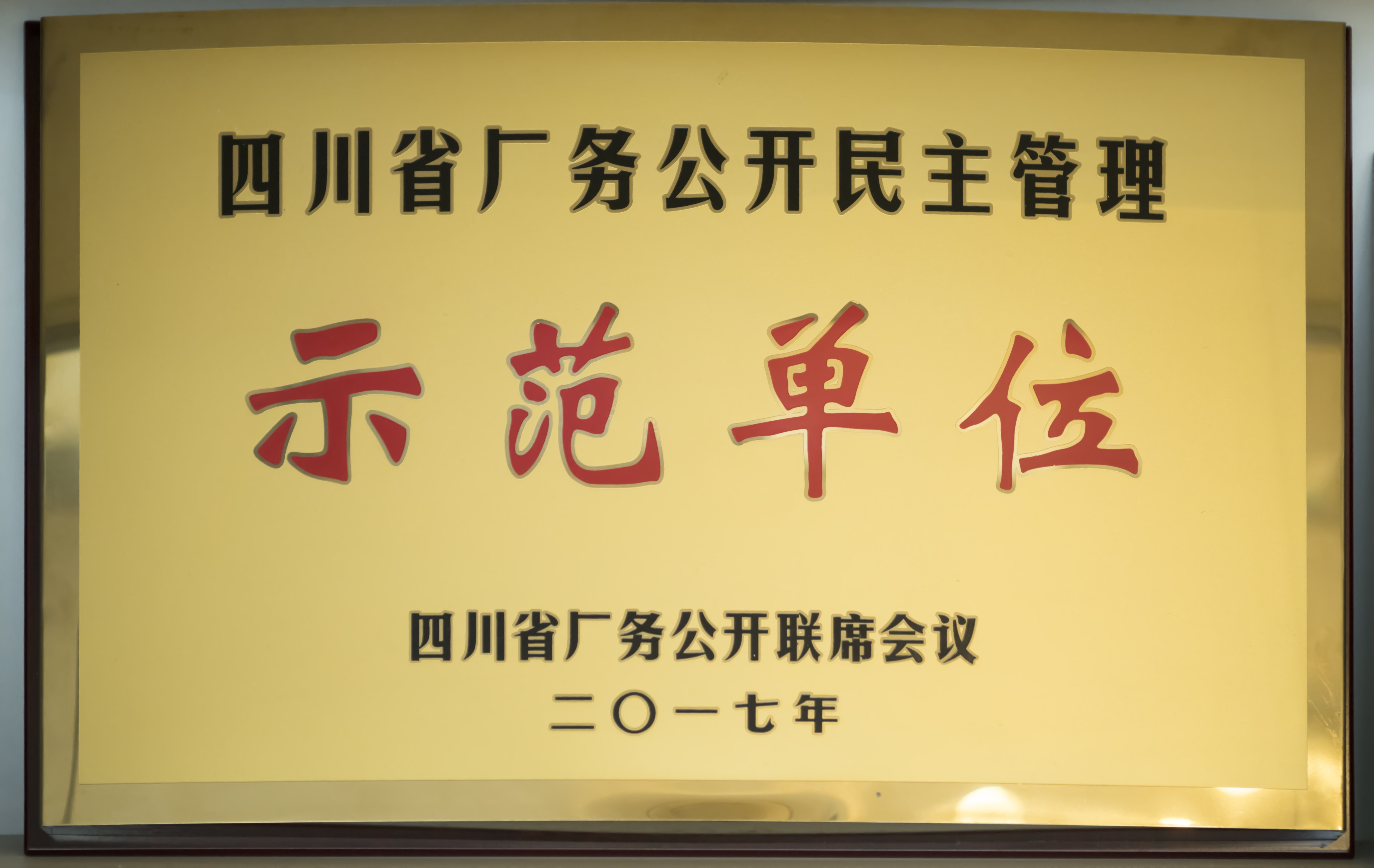 四川省厂务公开民主管理示范单位